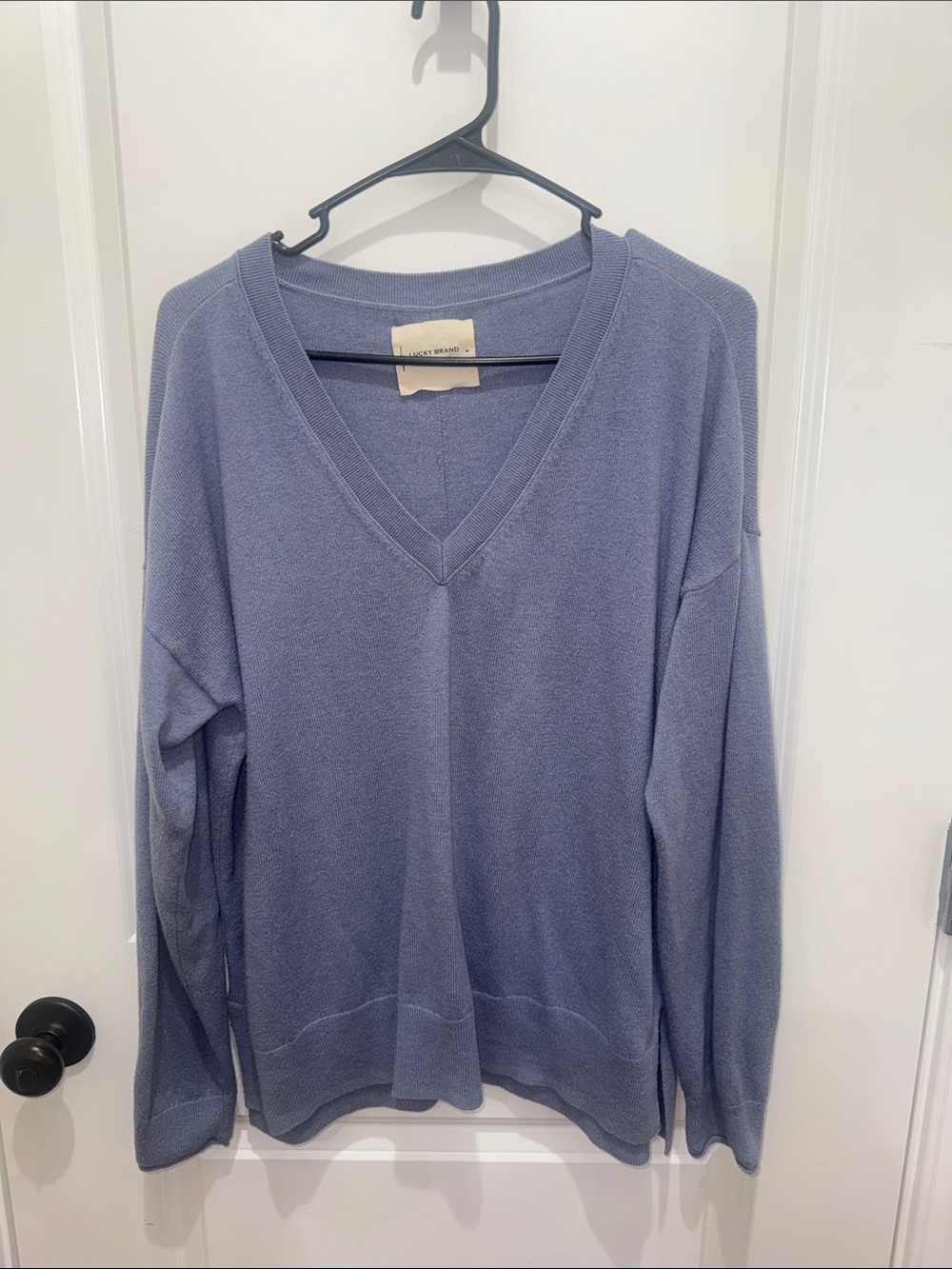 Lucky Brand Women's V-Neck Sweater in Dusty Blue